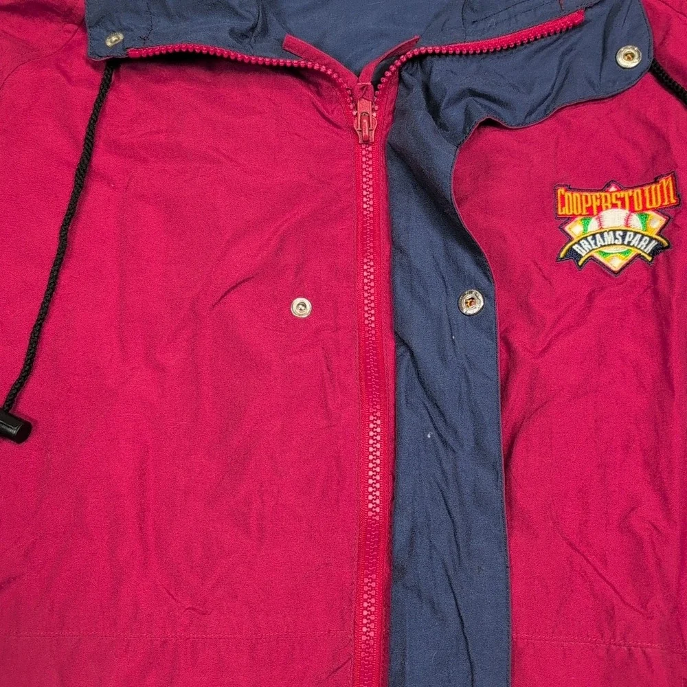 Vintage Cooperstown Jacket Mens XL Red Windbreaker Pockets Dreams Park Zip‎ Up